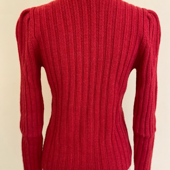Gucci Chunky Alpaca Wool Blend Red Cardigan Cable Knit Sweater Made in Italy - Picture 9 of 16